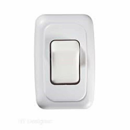 RV DESIGNER 1.62 x 1.25 in. Cut-Out SPST White Single Contoured Wall Switch, On & Off RVDS531